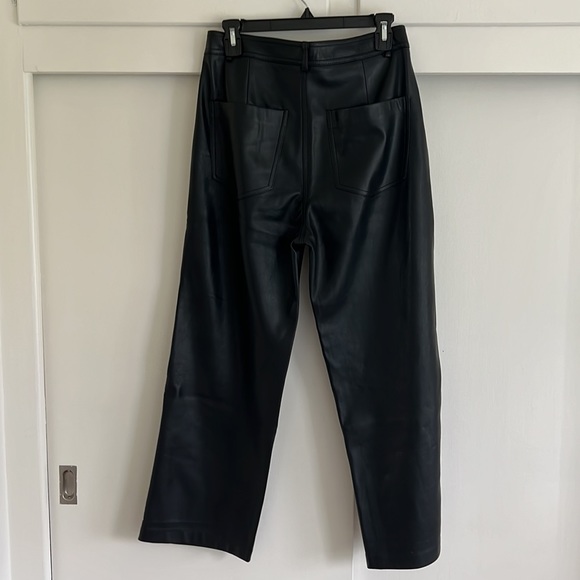 Mango polyester wide leg cropped black pants - Picture 3 of 5
